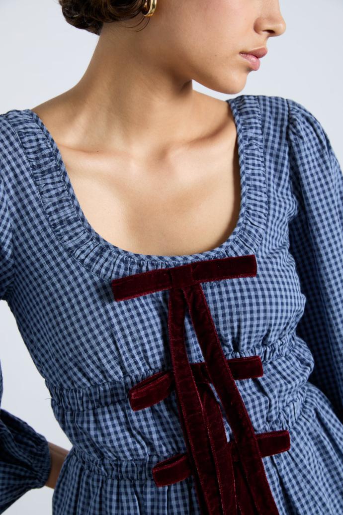 Tops | Women Damson Madder Dakota Blouse - Blue Check