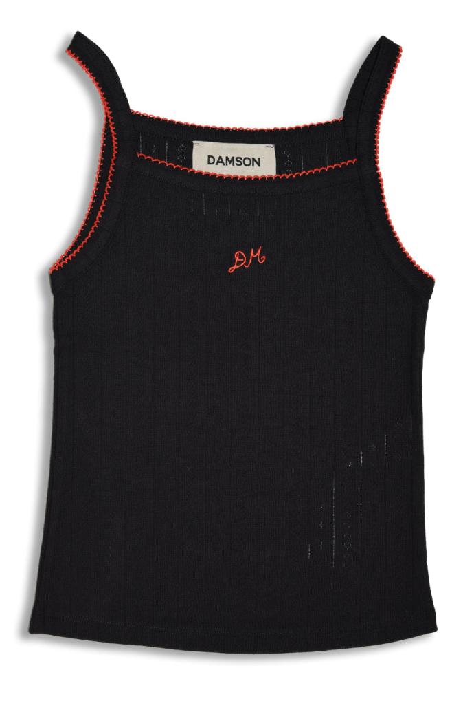 Tops | Women Damson Madder Dm Cami Top - Black Pointelle