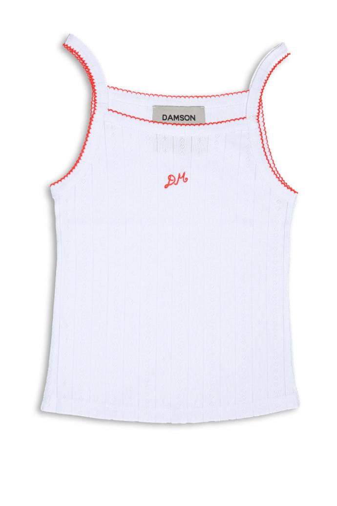 Tops | Women Damson Madder Dm Cami Top - White Pointelle