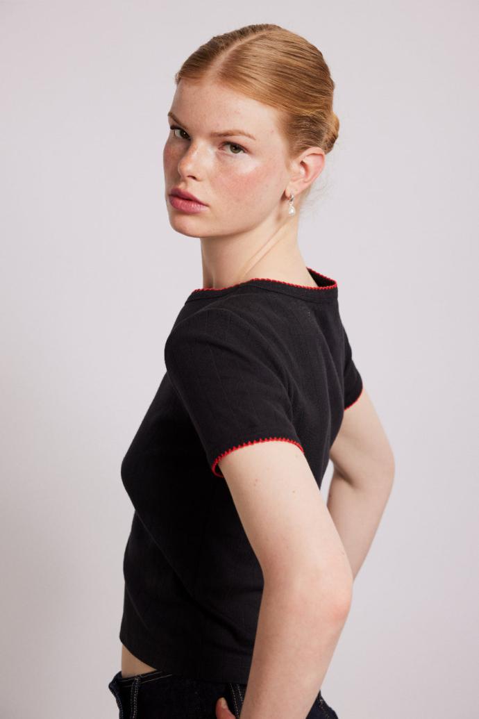 Tops | Women Damson Madder Dm Shrunken Pointelle Tee