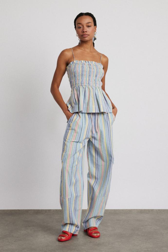 Tops | Women Damson Madder Hope Shirred Cami - Multi Stripe