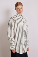 Tops | Women Damson Madder Kylie Ruffle Shirt - White Stripe