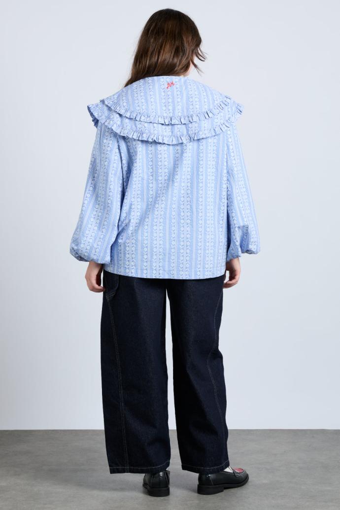 Tops | Women Damson Madder Lois Double Collar Blouse - Blue