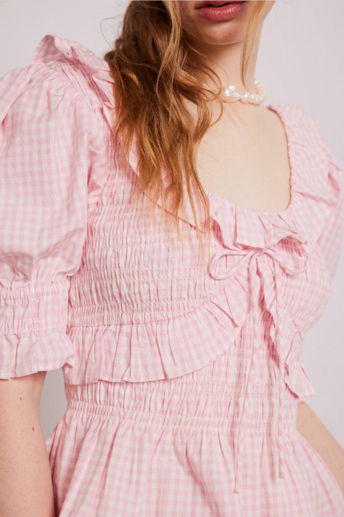 Tops | Women Damson Madder Meghan Blouse - Pink Gingham