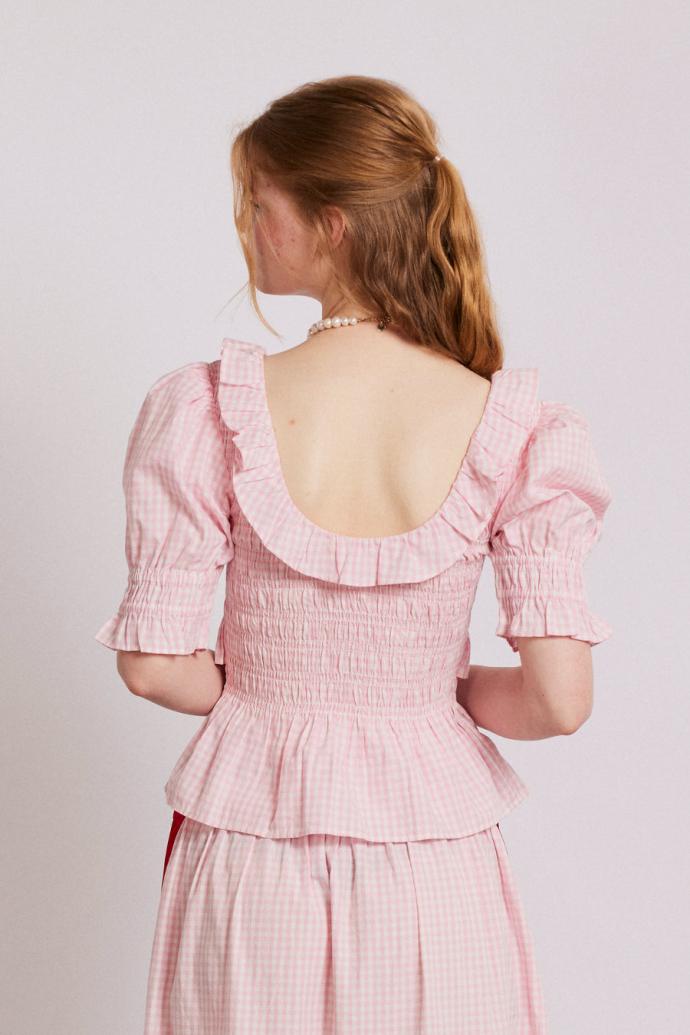 Tops | Women Damson Madder Meghan Blouse - Pink Gingham