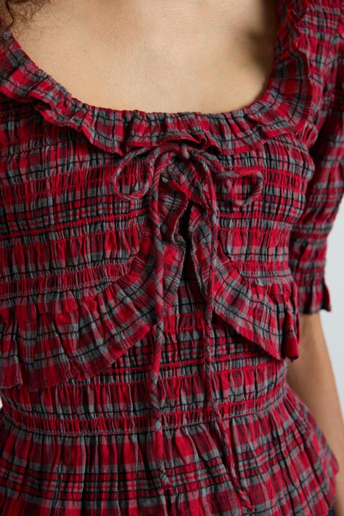Tops | Women Damson Madder Meghan Blouse - Red Check