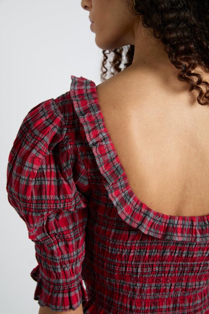 Tops | Women Damson Madder Meghan Blouse - Red Check