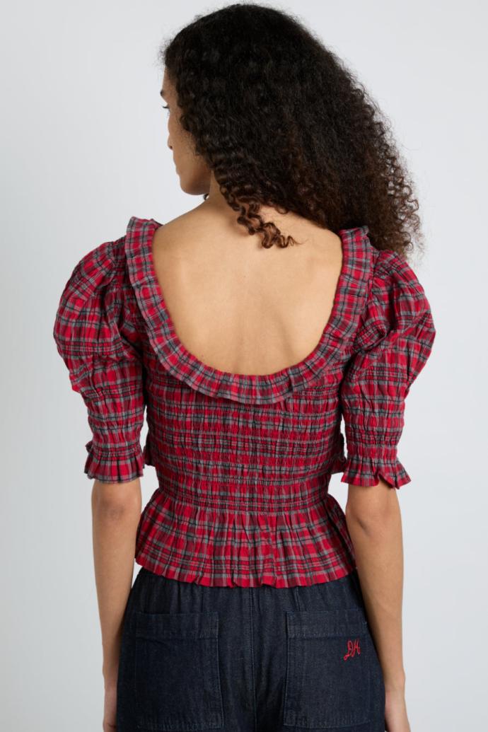 Tops | Women Damson Madder Meghan Blouse - Red Check