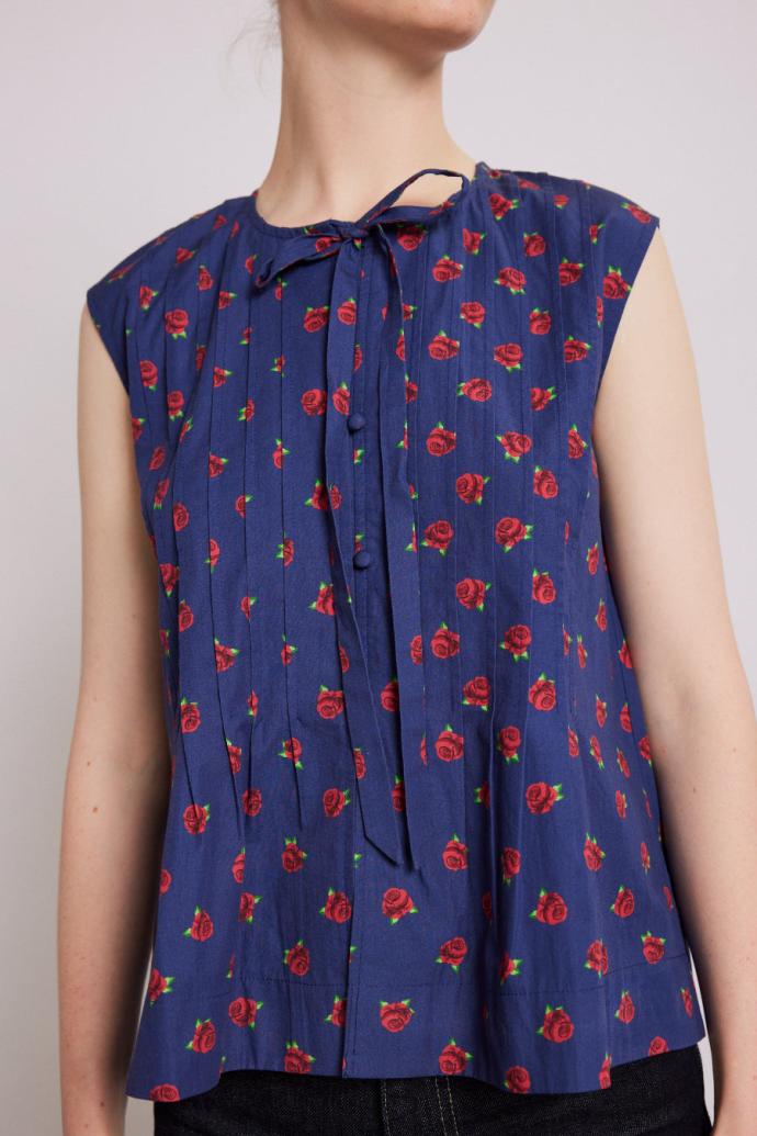 Tops | Women Damson Madder Nora Pin Tuck Blouse - Rose Print