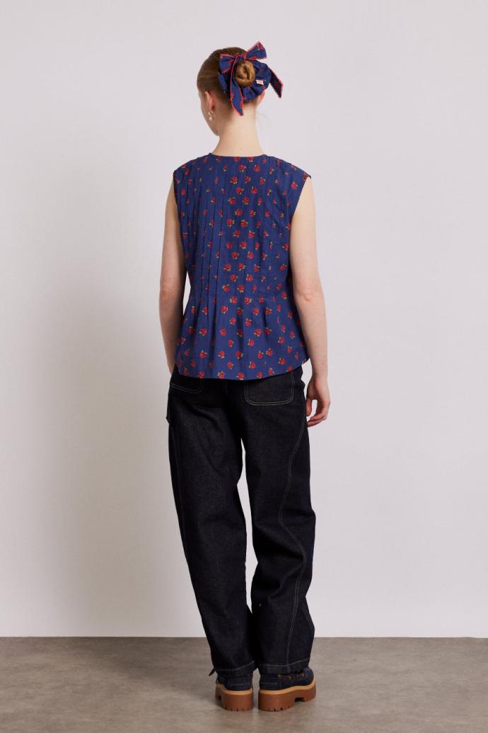 Tops | Women Damson Madder Nora Pin Tuck Blouse - Rose Print