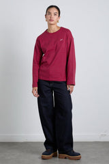 Tops | Women Damson Madder Red And Navy Stripe Long Sleeve Top