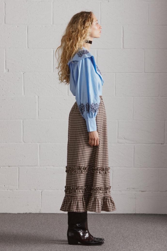 Tops | Women Damson Madder Romeo Embroidered Blouse Blue