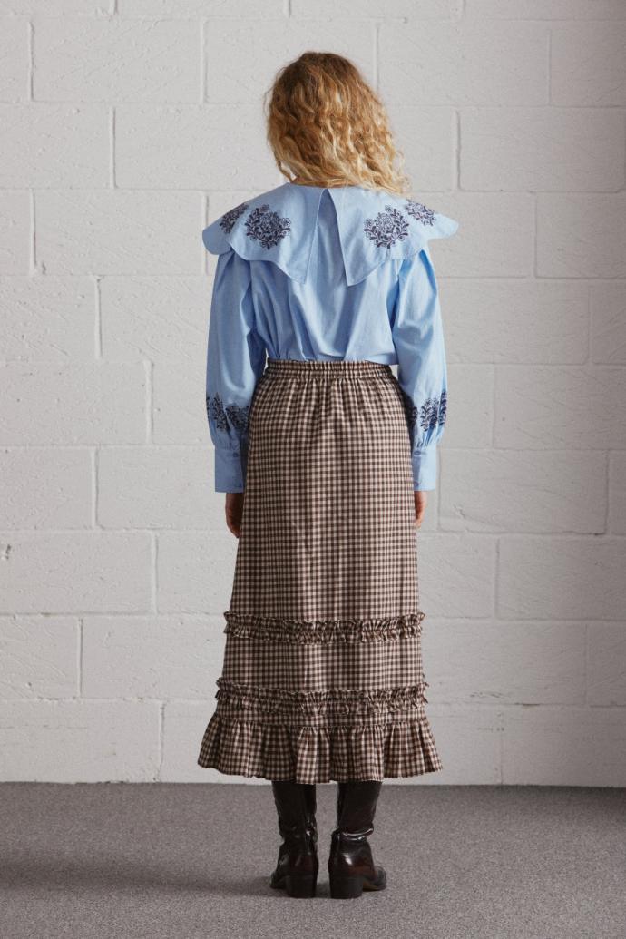 Tops | Women Damson Madder Romeo Embroidered Blouse Blue