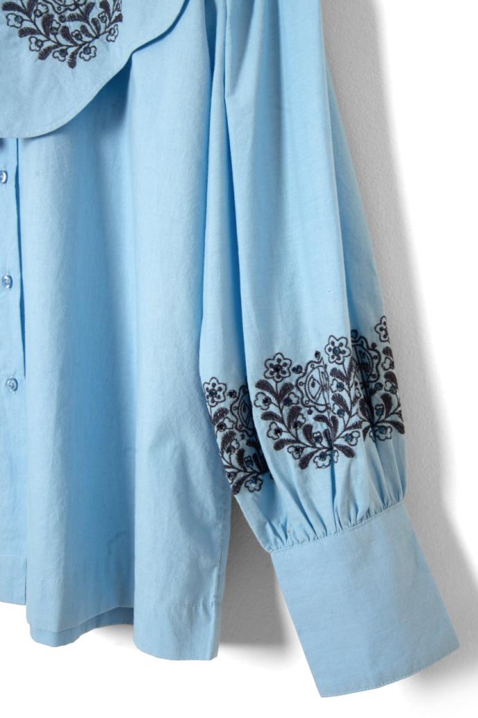 Tops | Women Damson Madder Romeo Embroidered Blouse Blue
