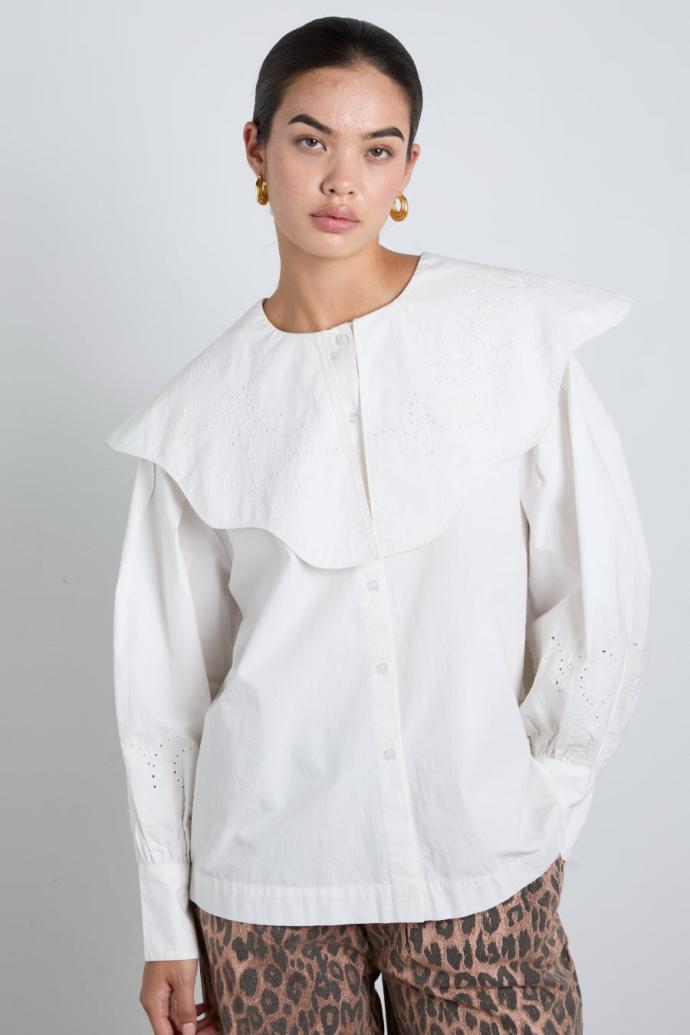 Tops | Women Damson Madder Romeo Embroidered Blouse - White