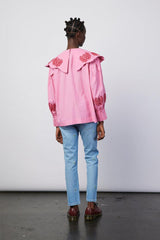Tops | Women Damson Madder Romeo Organic Cotton Broderie Blouse - Pink