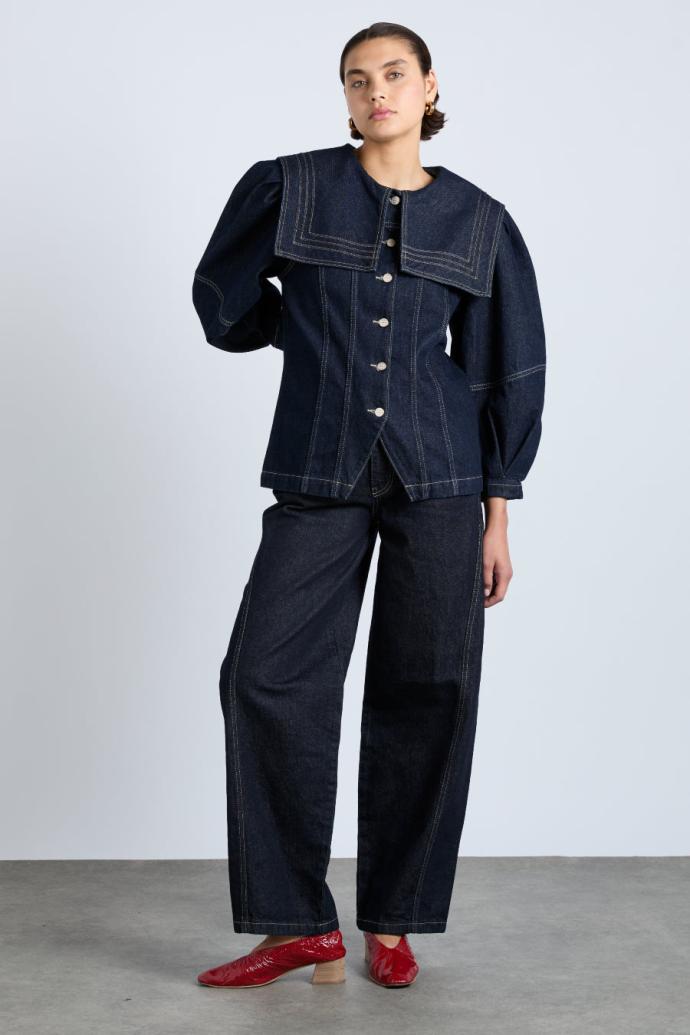 Tops | Women Damson Madder Sailor Denim Jacket - Dark Indigo