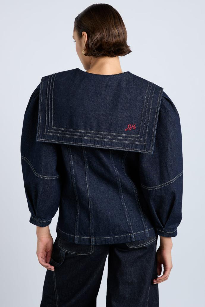 Tops | Women Damson Madder Sailor Denim Jacket - Dark Indigo