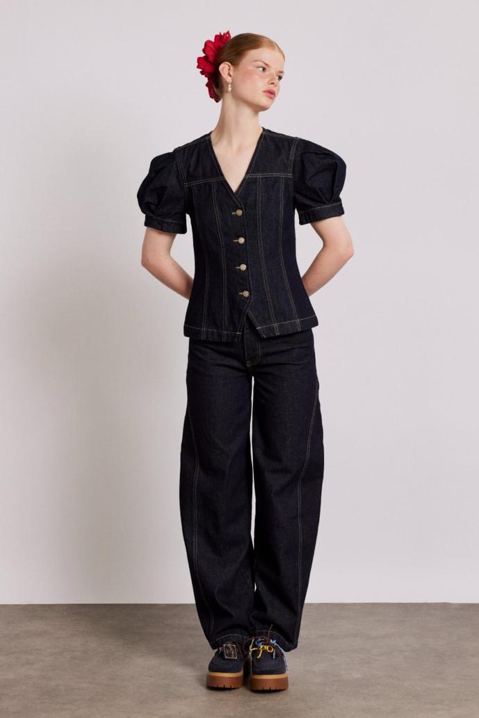 Tops | Women Damson Madder Shell Denim Top - Dark Indigo