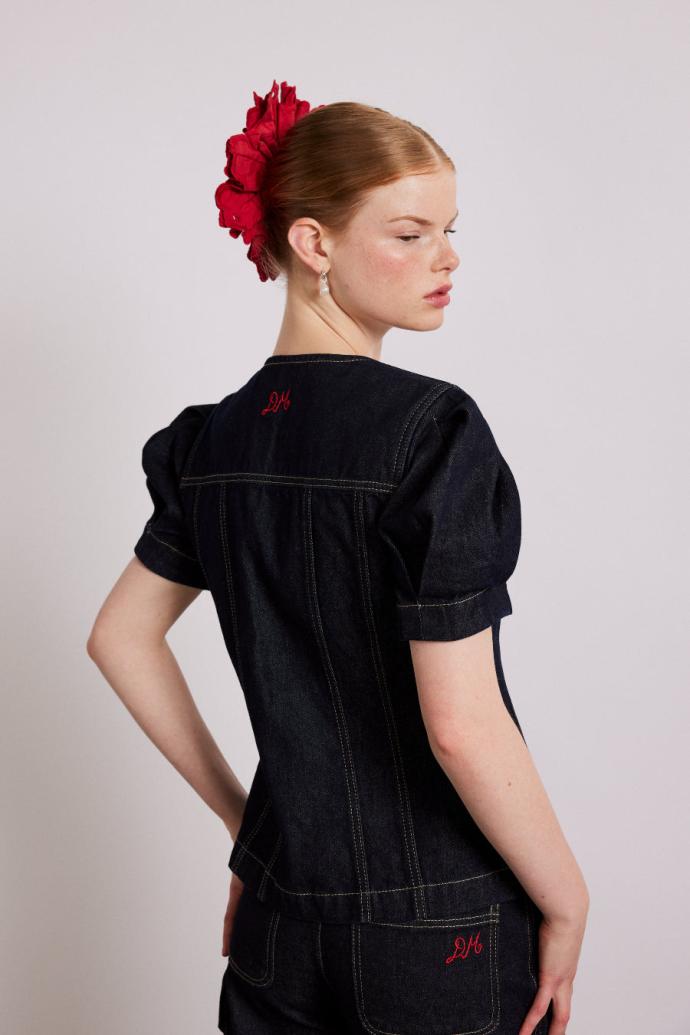 Tops | Women Damson Madder Shell Denim Top - Dark Indigo