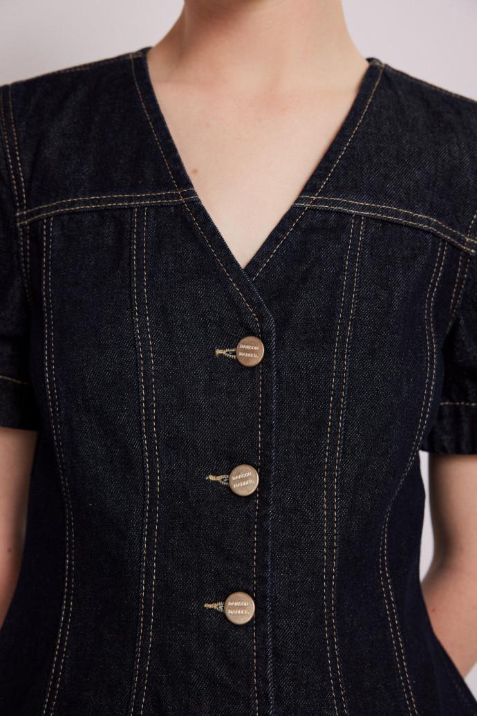 Tops | Women Damson Madder Shell Denim Top - Dark Indigo